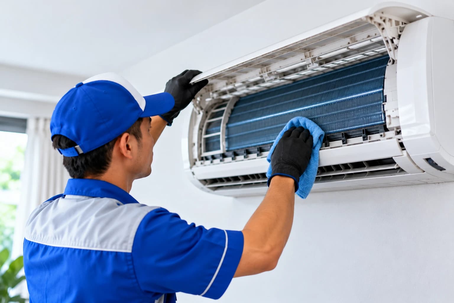 Kamar depan · Daikin 1 PK, sesudah dicuci